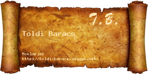 Toldi Baracs névjegykártya